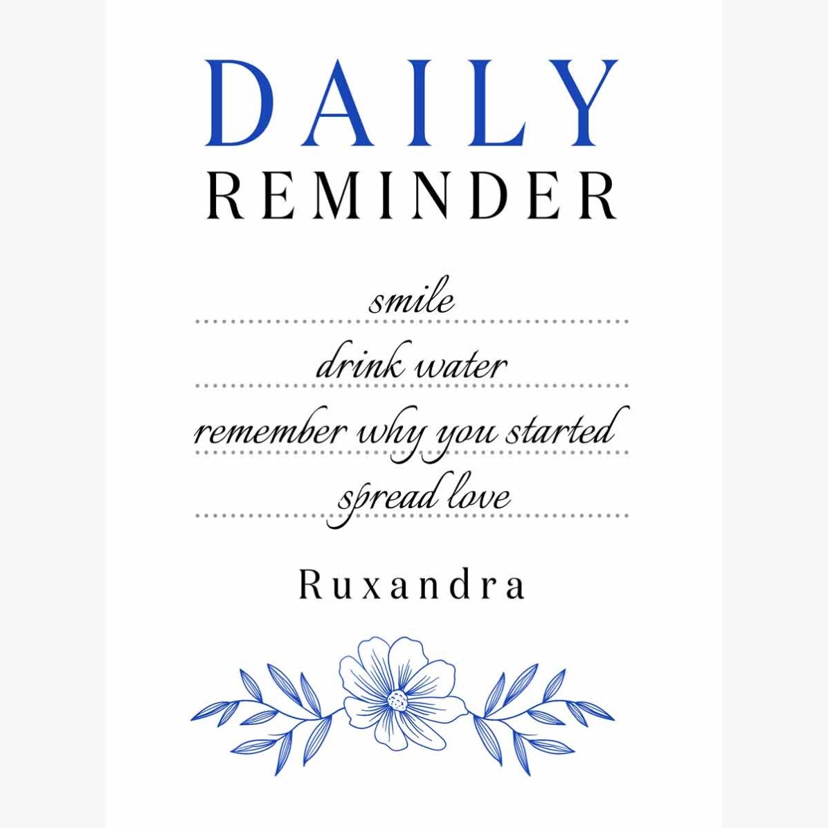 Personalizovaný plakát s textem – Daily Reminder