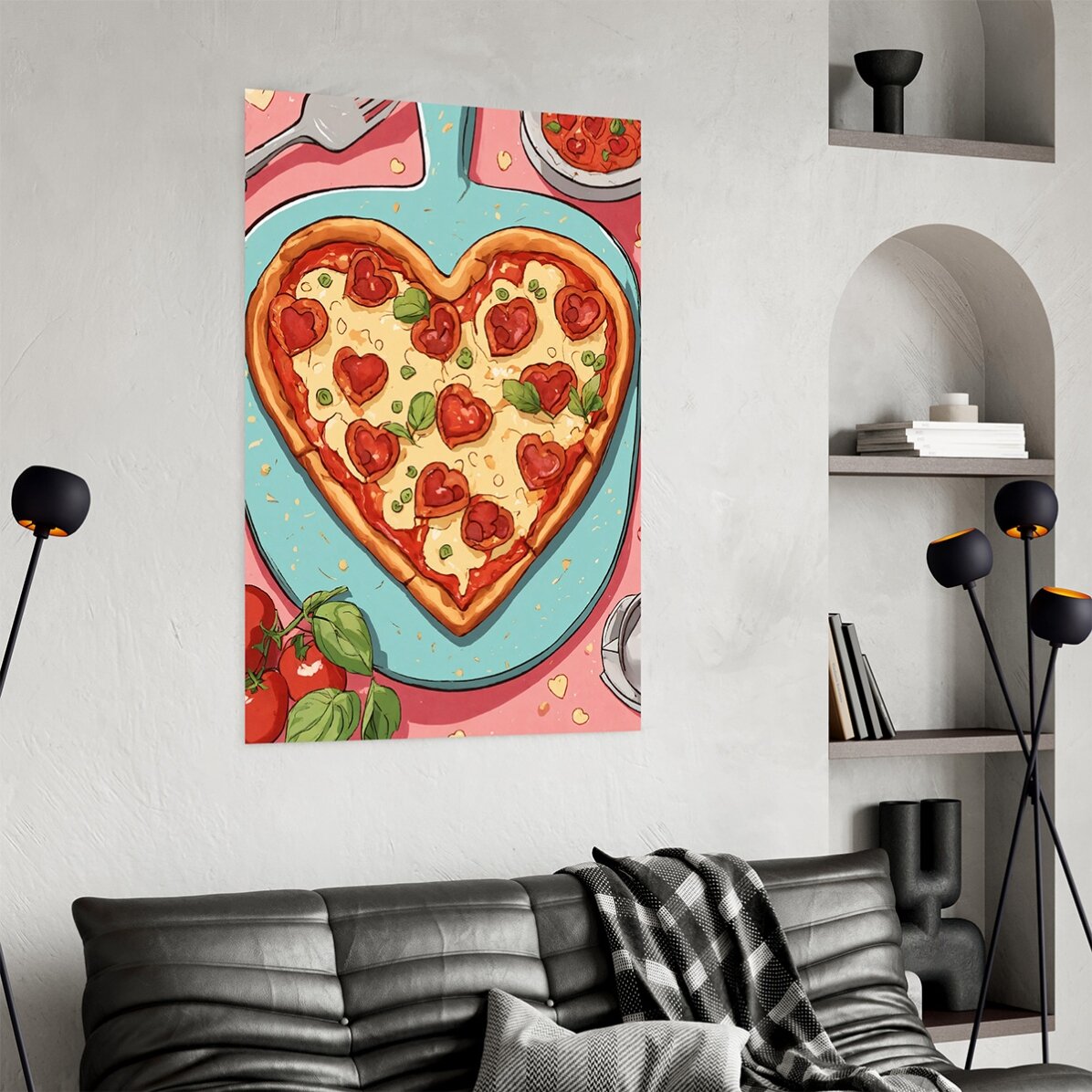 Plakát „Pizza ve tvaru srdce“