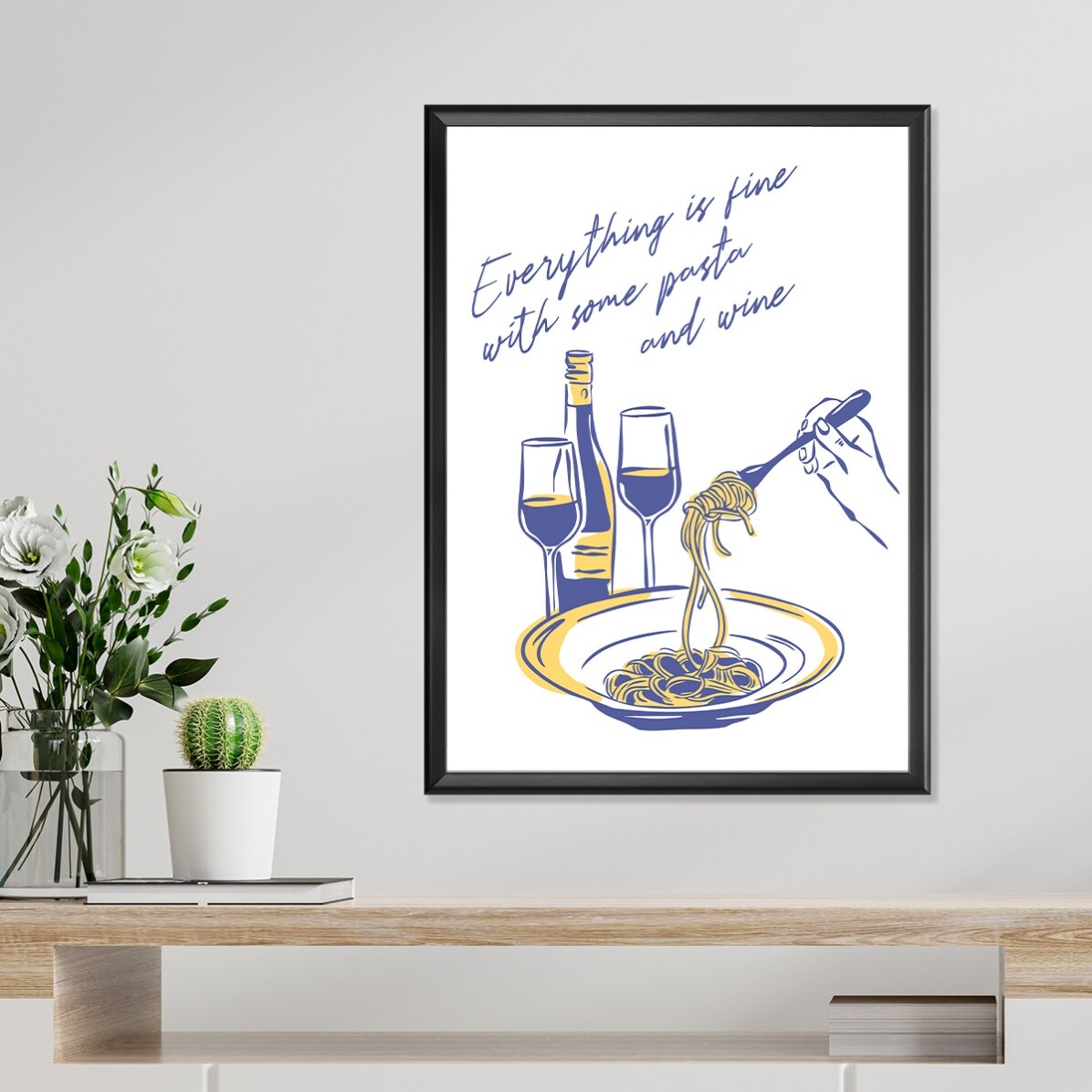 Plakát „Some Pasta & Wine“