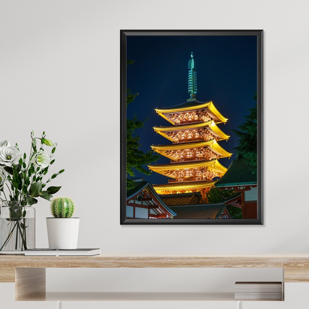 Plakát s motivem japonského chrámu