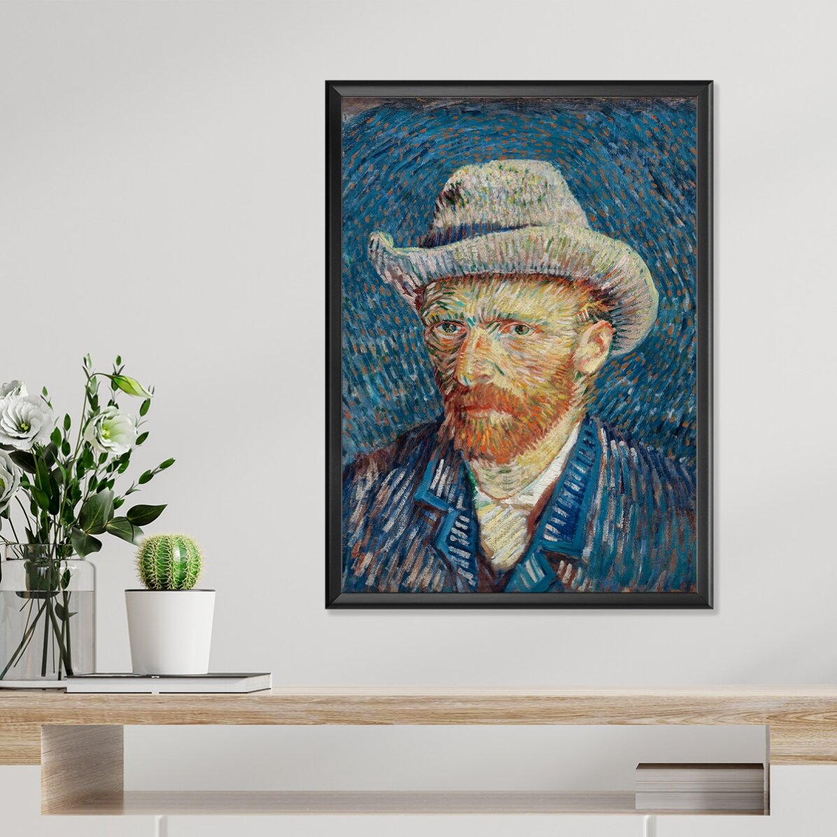 Plakát Vincenta van Gogha, Autoportrét s šedým plstěným kloboukem, 1887