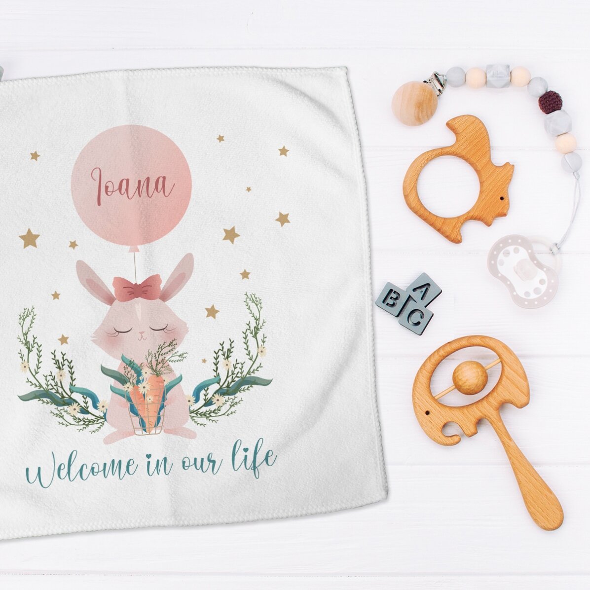 Ručník s vlastním jménem – Welcome, babygirl