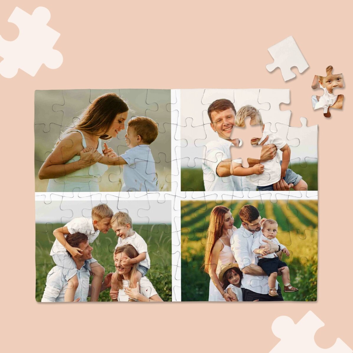 Personalizované puzzle se 4 fotografiemi, 20 × 15 cm