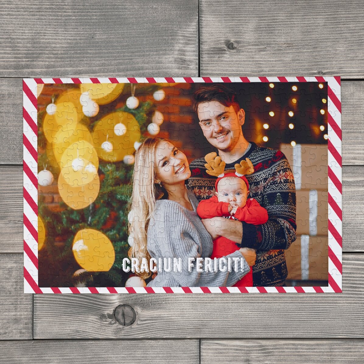 Personalizované puzzle s fotografií, rozměry 40 × 28,5 cm – Veselé Vánoce