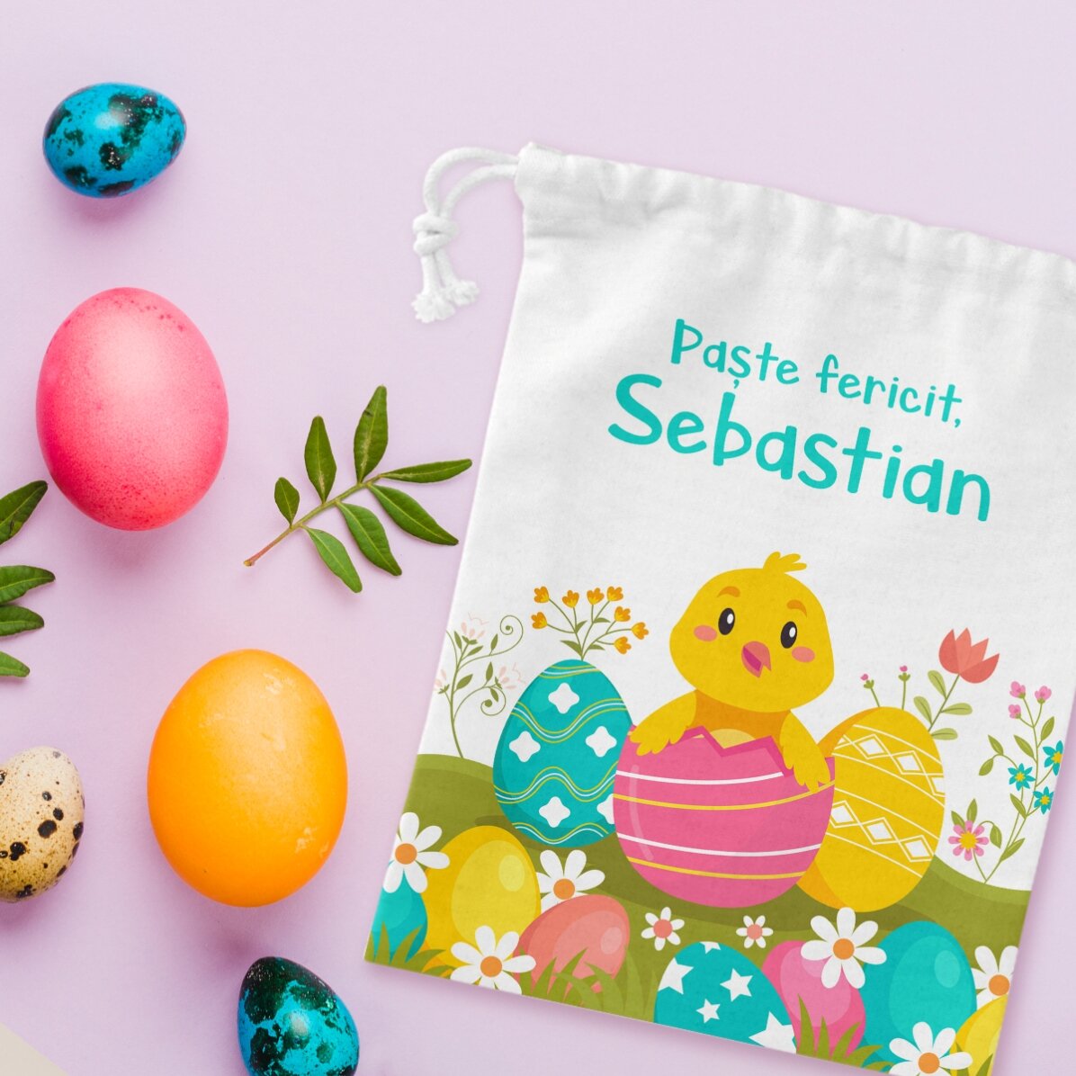 Malý dárkový sáček s vlastním textem – Velikonoce
