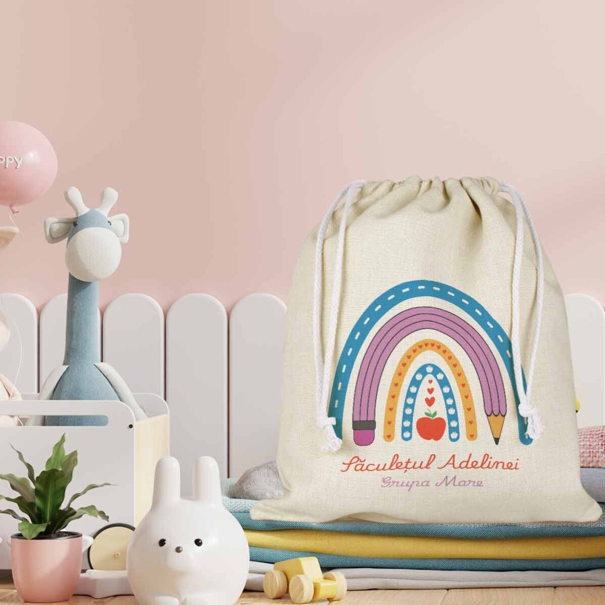 Taštička do školky s vlastním textem – Cute