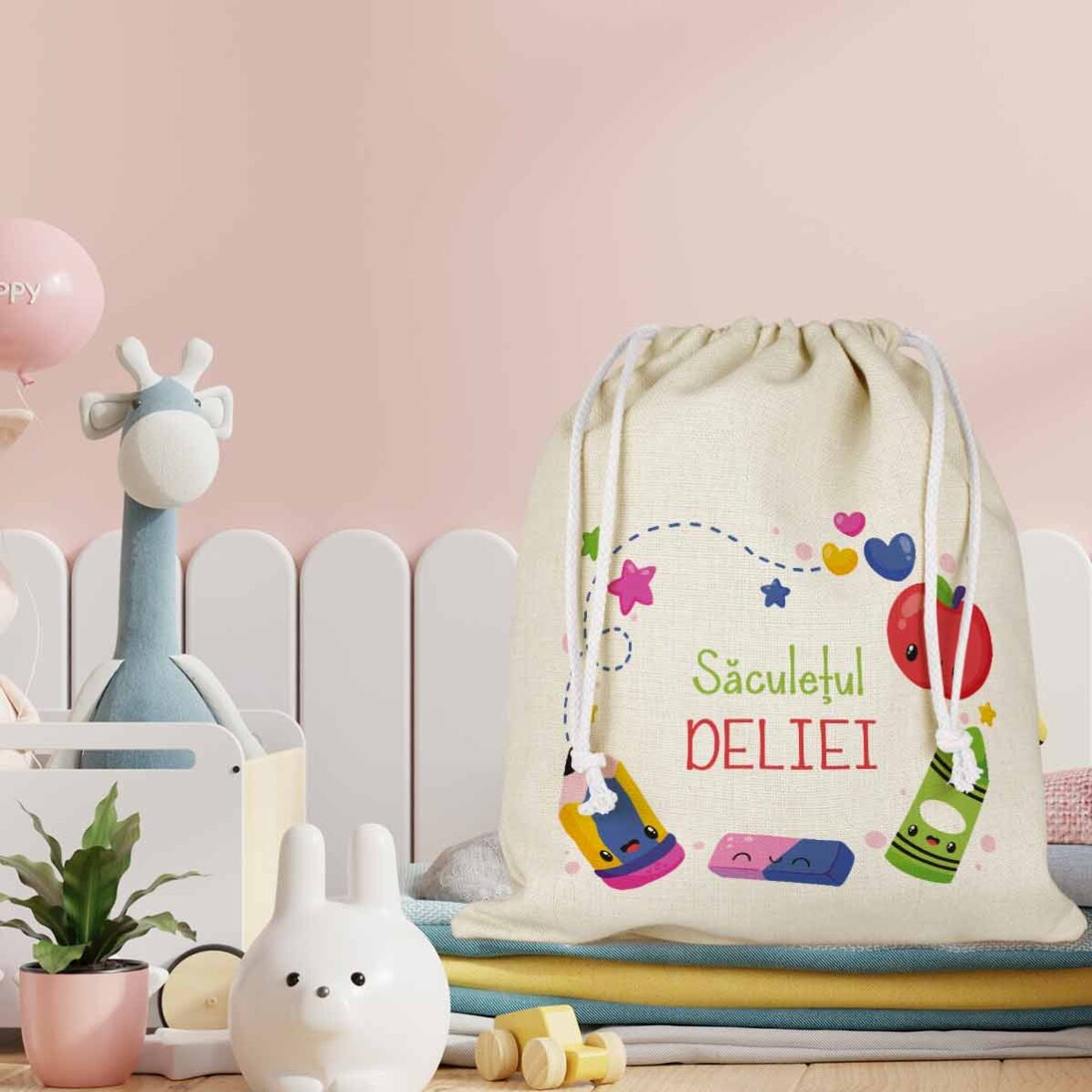 Taštička do školky s vlastním textem – Colors