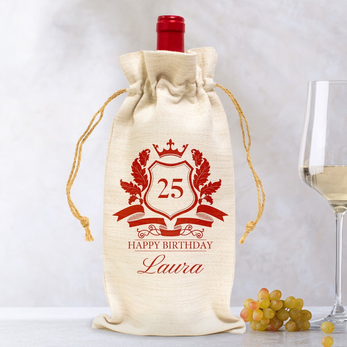 Personalizovaná taštička na láhev vína – Royalty