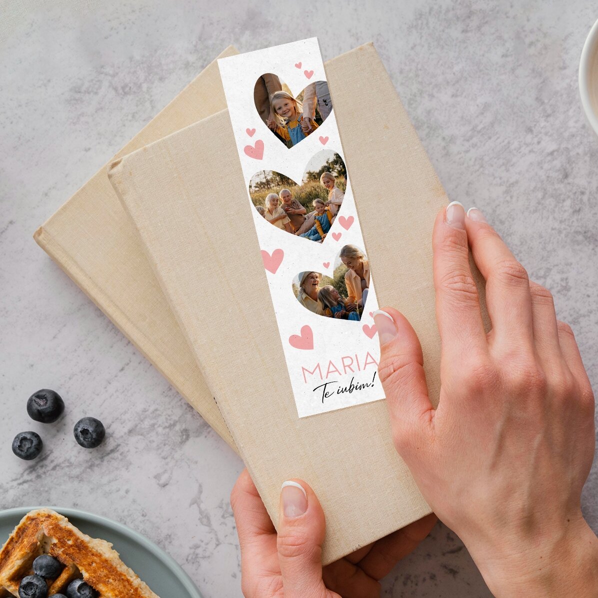 Personalizovaná záložka se 3 fotografiemi a textem – Lovely