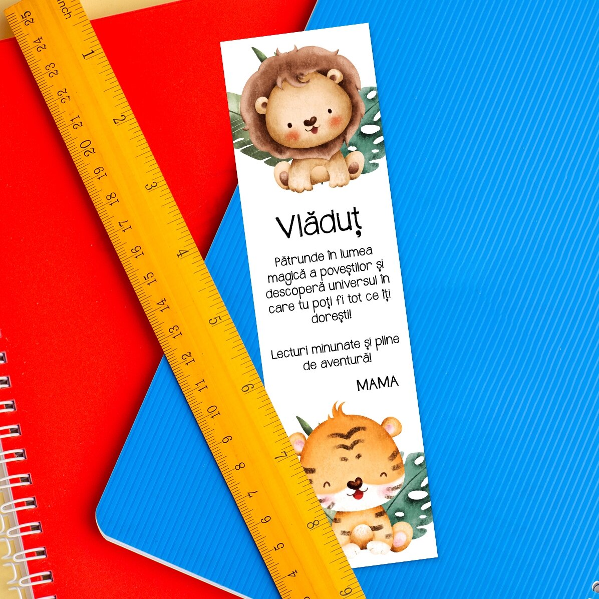 Personalizovaná záložka s vzkazem a jménem pro děti – Zvířátka