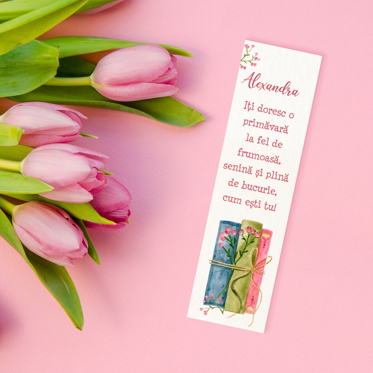 Personalizovaná záložka s vzkazem – Spring