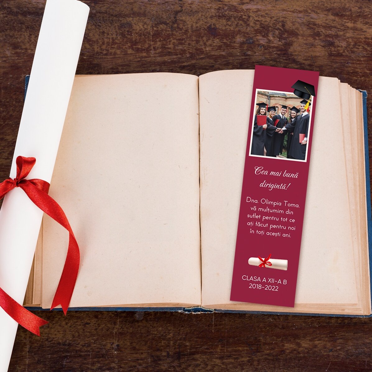 Personalizovaná záložka s fotografií a vzkazem – Promoce