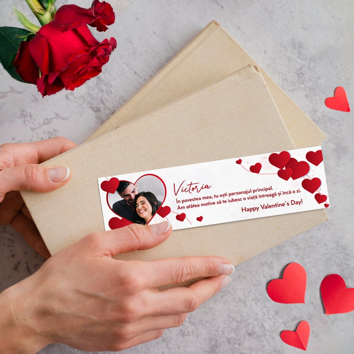 Personalizovaná záložka s fotografií a vzkazem – I love you
