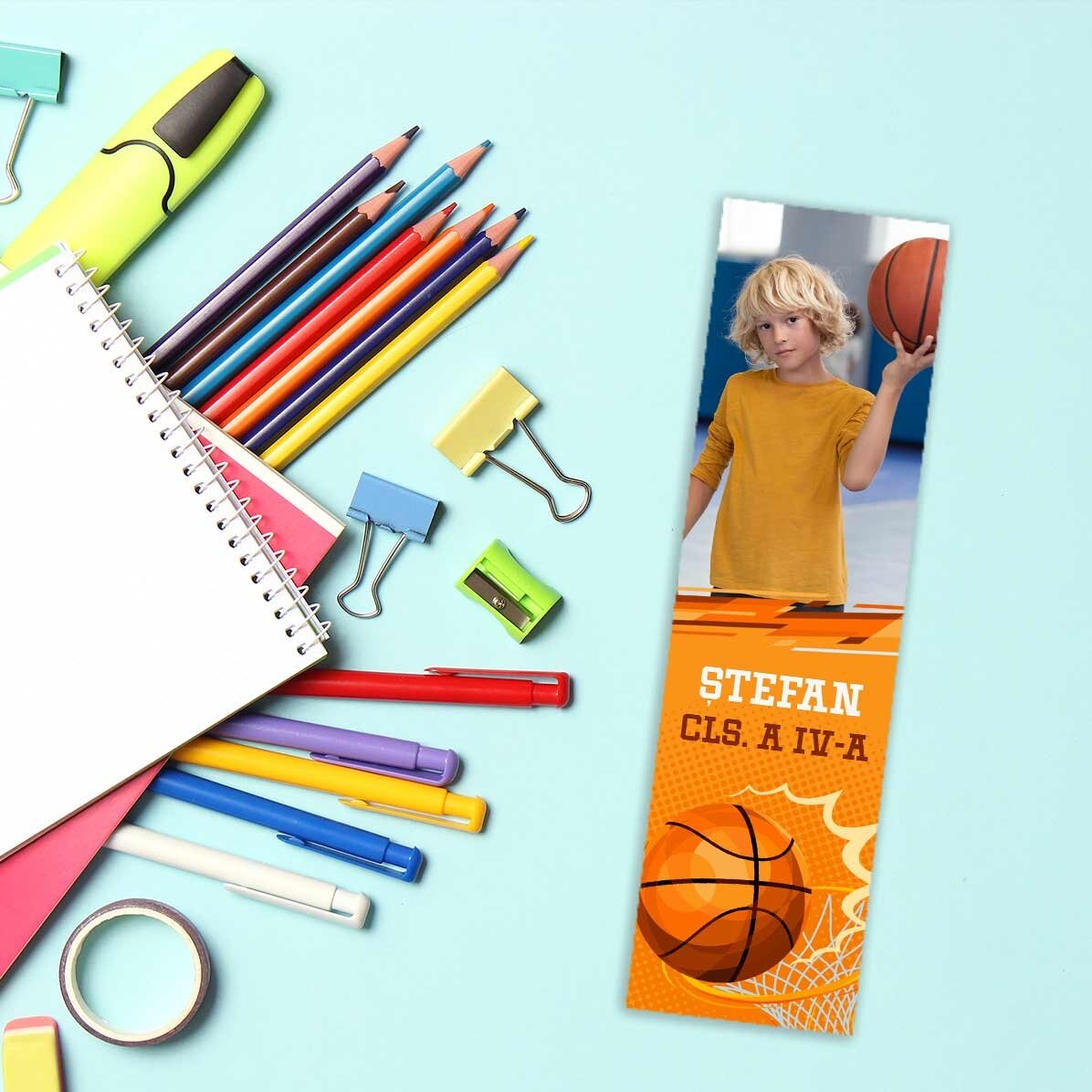 Personalizovaná záložka s textem a fotografií – Basketbal