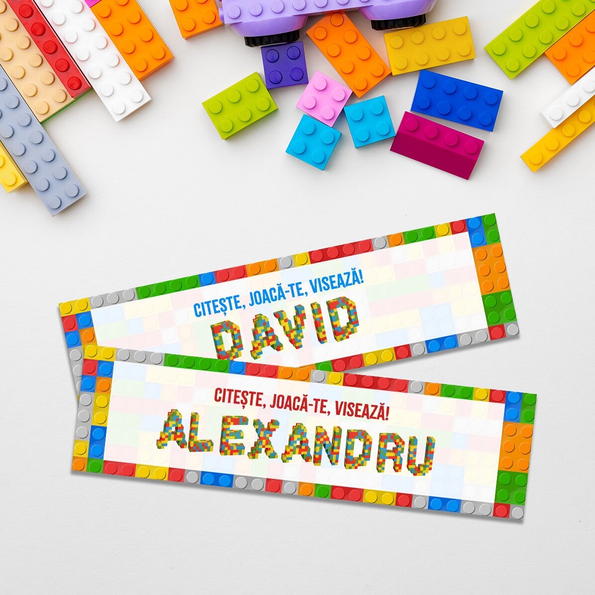 Personalizovaná záložka s textem – Lego