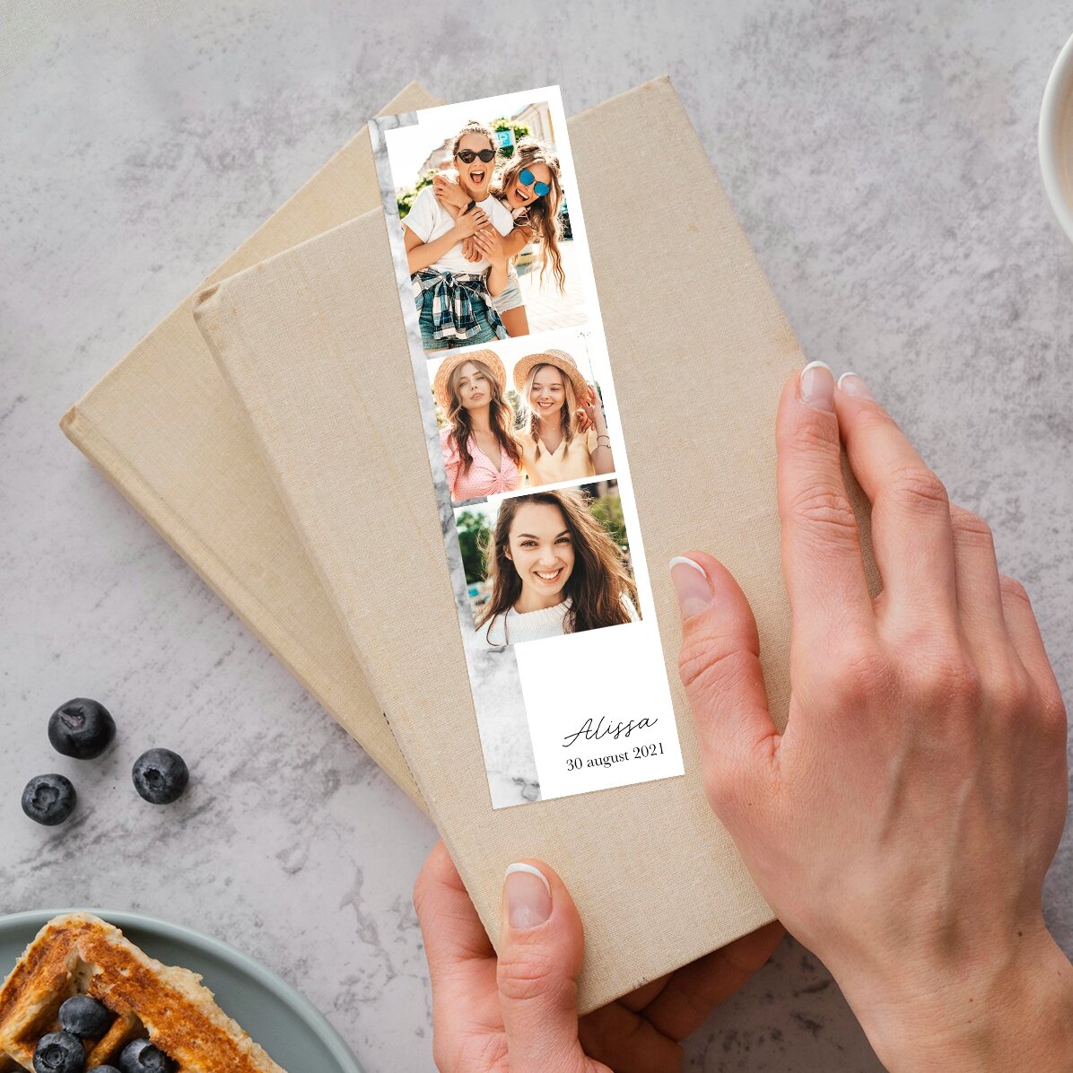 Personalizovaná záložka s textem a 3 fotografiemi