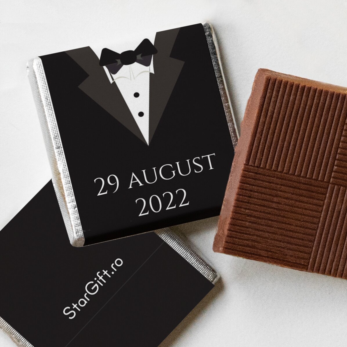 Sada 10 mini čokolád s osobním nápisem – Mr and Mrs