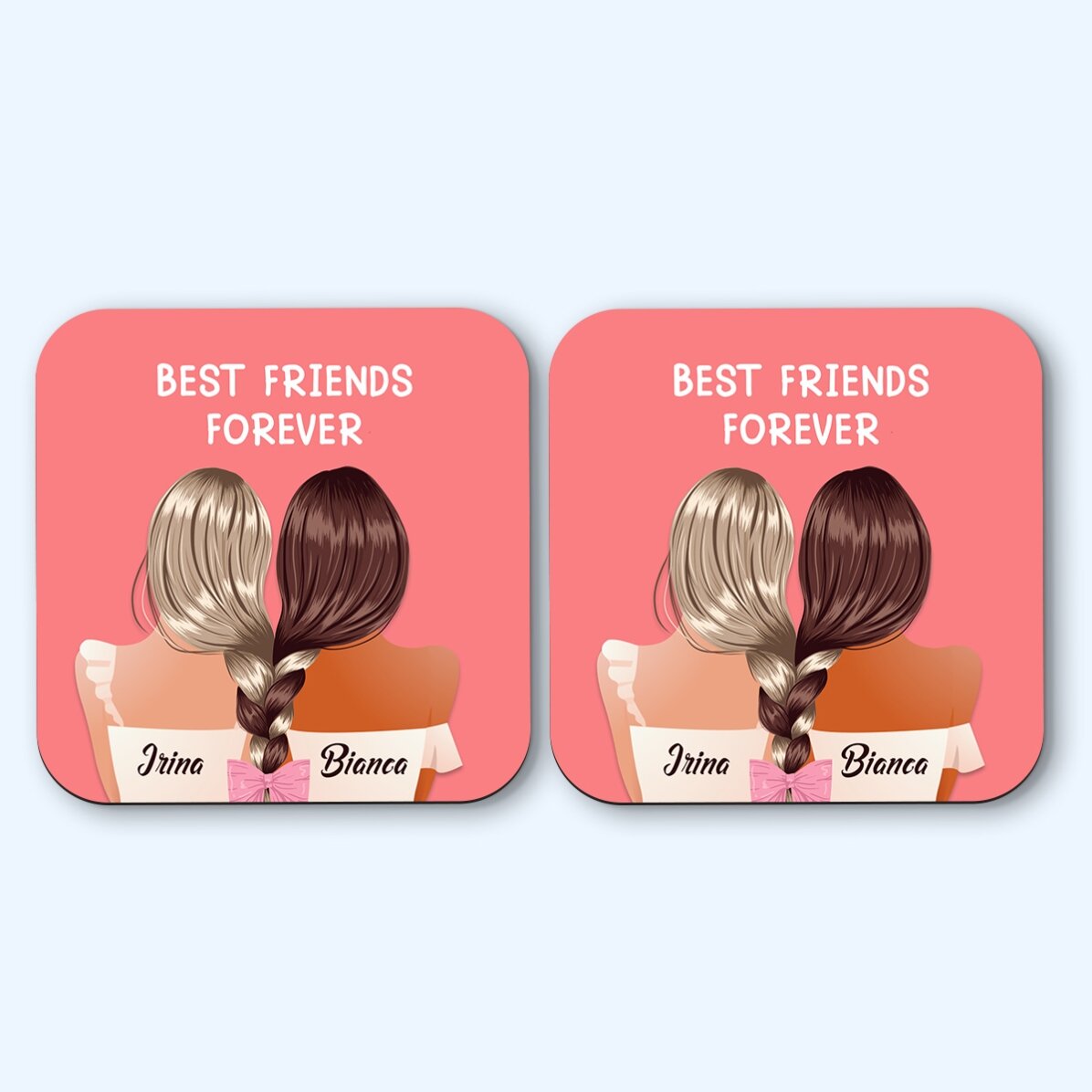 Sada 2 podtácků s vlastním textem – Best friends