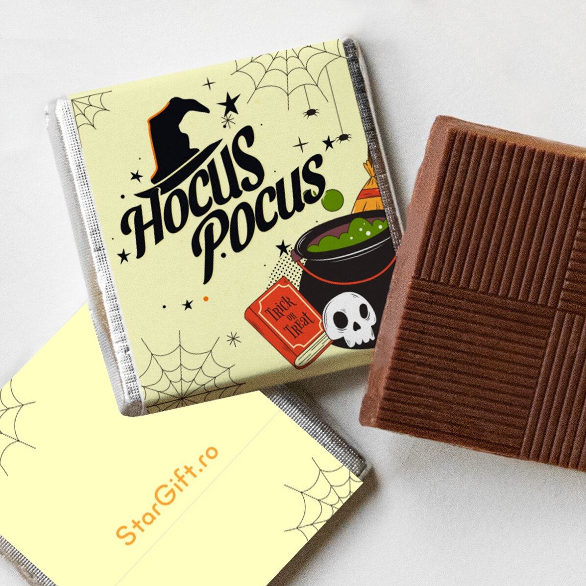 Sada 5 mini čokoládek s vlastní fotografií a textem – Halloween