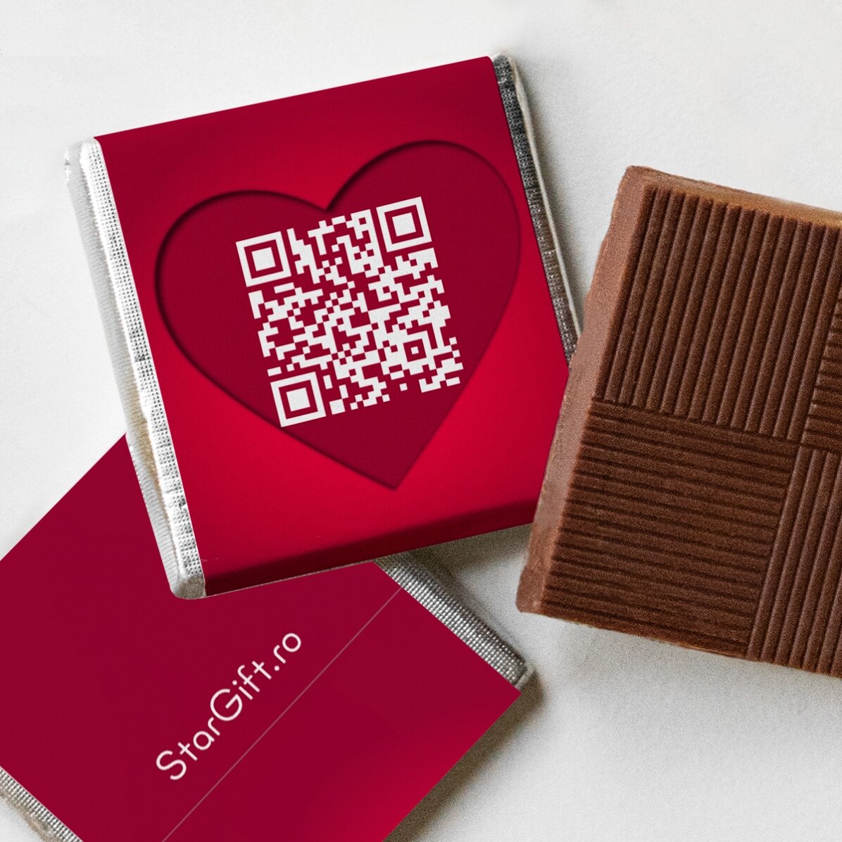 Sada 5 mini čokoládek s osobním potiskem, fotkami, QR kódem a textem – Love