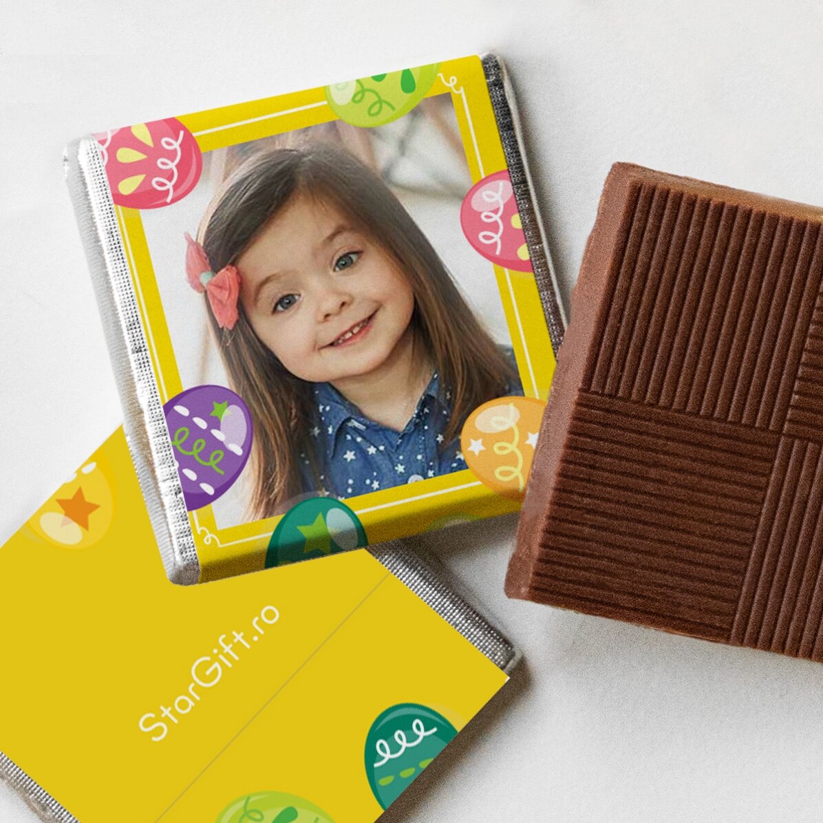 Sada 5 mini čokolád s vlastním obrázkem a textem – Velikonoce