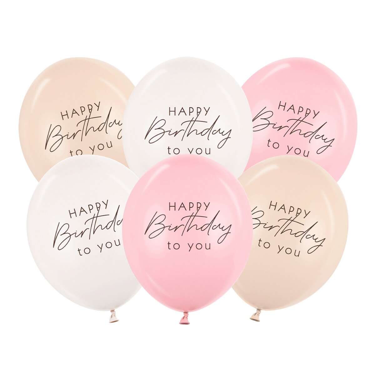 Sada 6 balónků – Birthday Pink