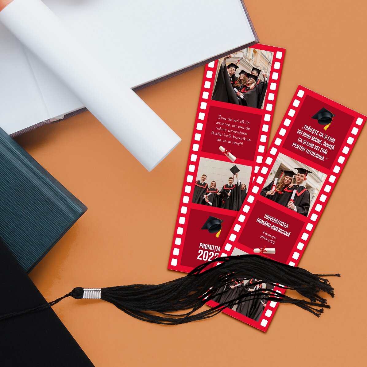 Sada 2 magnetů s vlastními fotografiemi a textem k příležitosti promoce