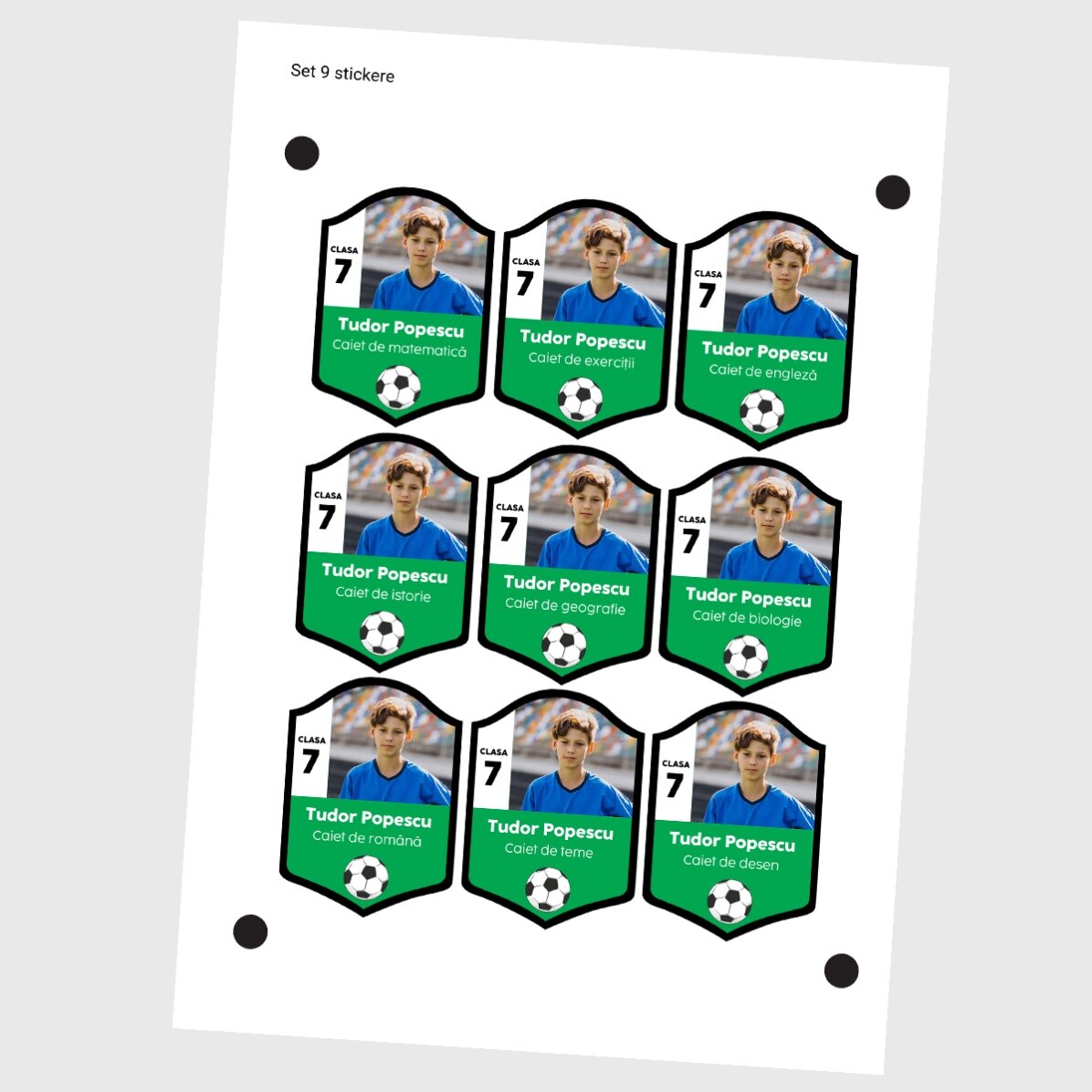 Sada 9 personalizovaných samolepek (samolepicí štítky) – FIFA