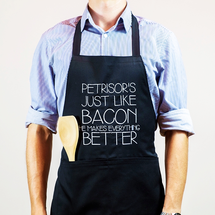 Customised bacon apron