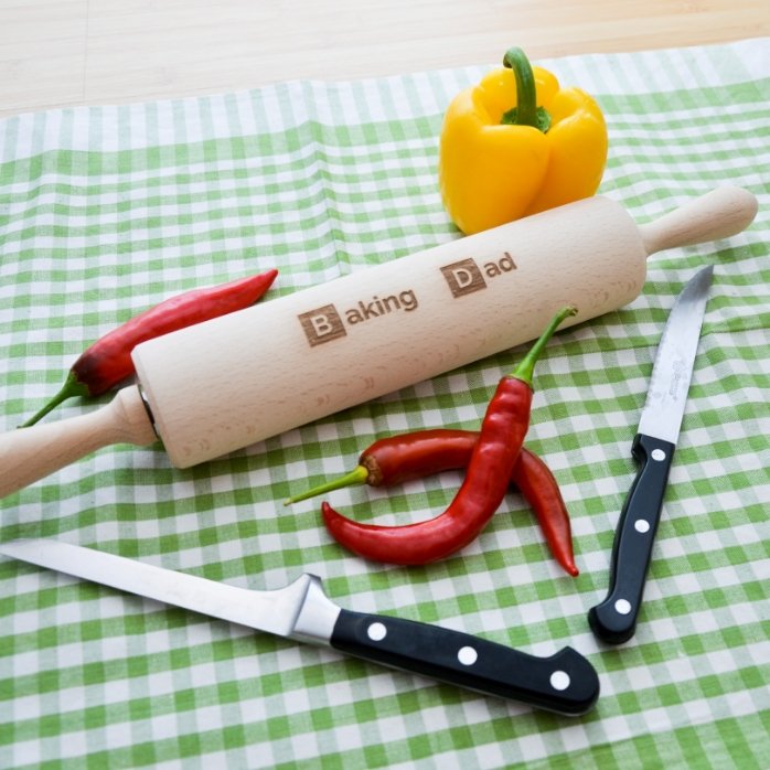 Personalised wooden rolling pin - Baking Person