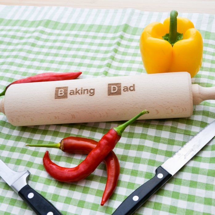 Personalised wooden rolling pin - Baking Person