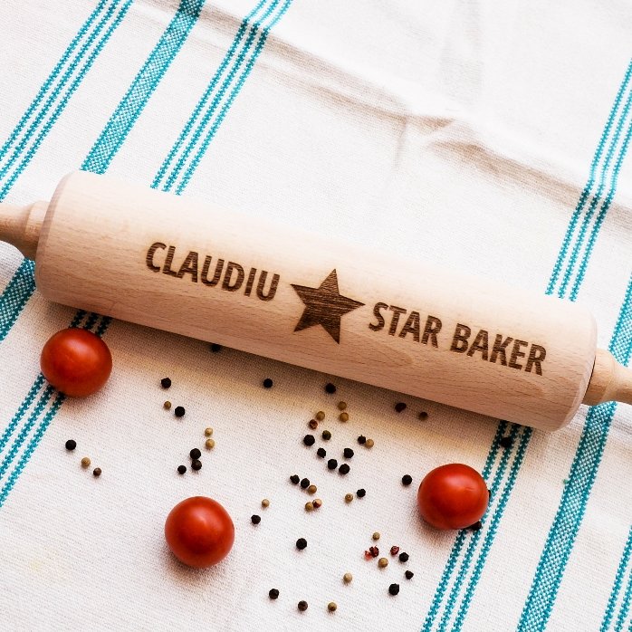 Dřevěná lopatka na pečení s vlastním potiskem – Star Baker