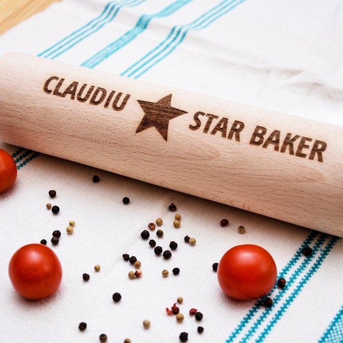 Dřevěná lopatka na pečení s vlastním potiskem – Star Baker