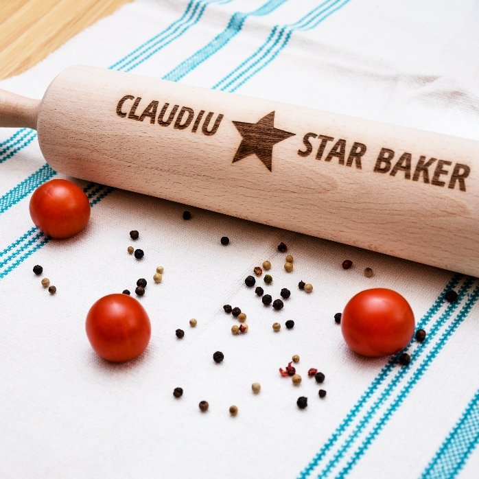 Dřevěná lopatka na pečení s vlastním potiskem – Star Baker