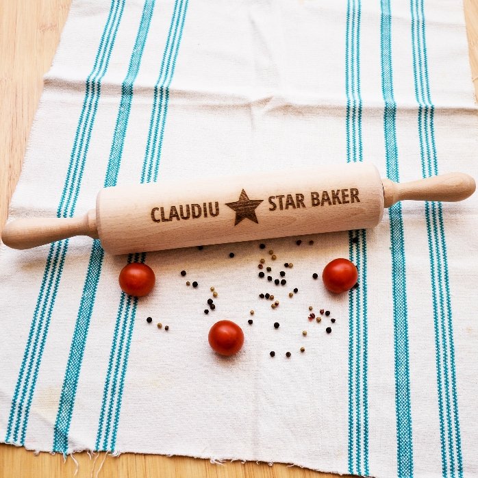 Dřevěná lopatka na pečení s vlastním potiskem – Star Baker