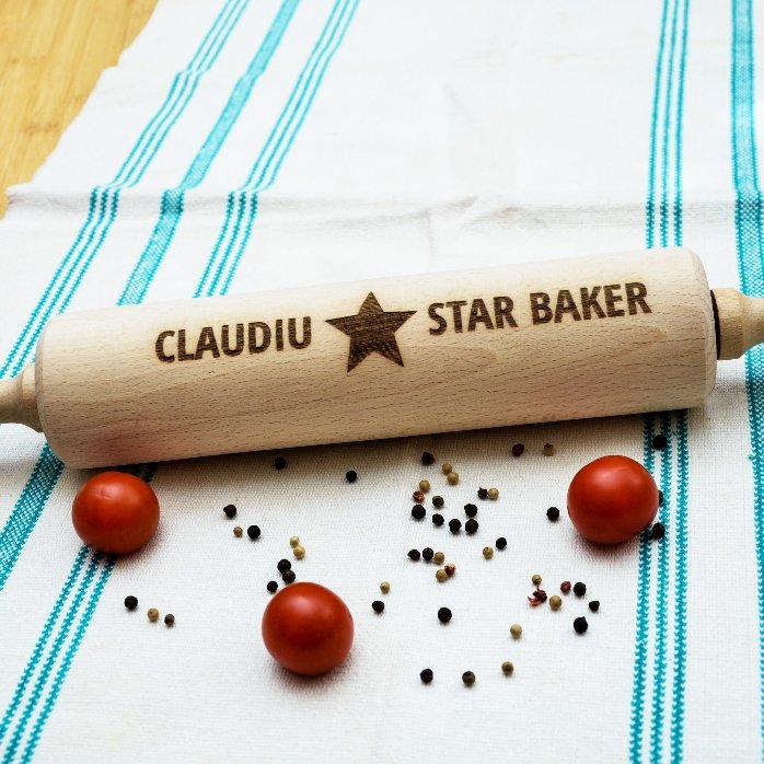 Dřevěná lopatka na pečení s vlastním potiskem – Star Baker
