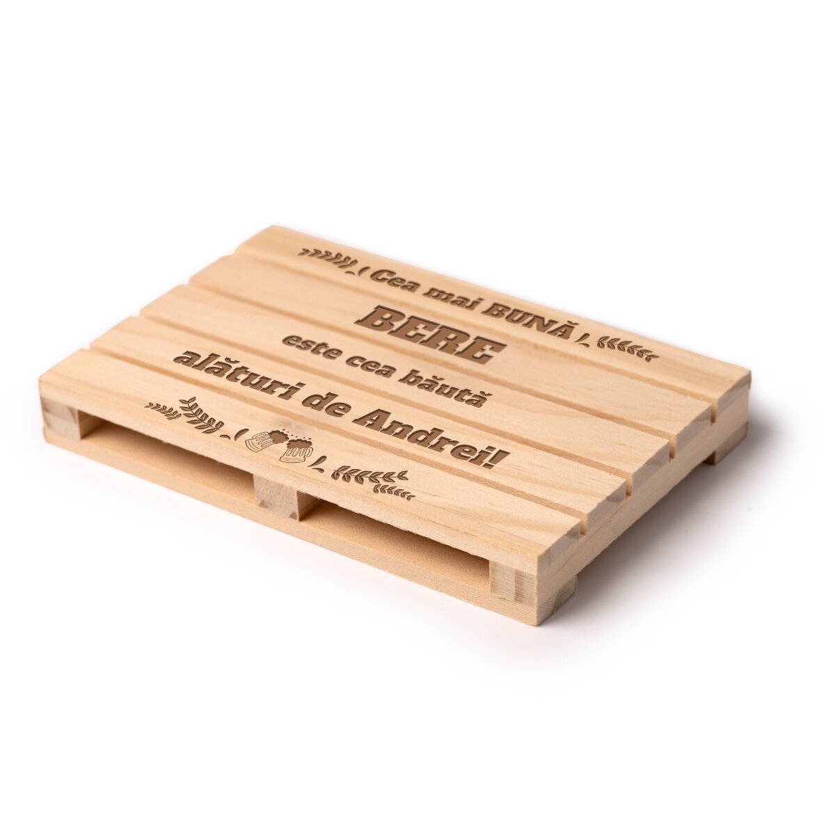 Pohárník ve tvaru palety s vlastním textem – Nejlepší pivo