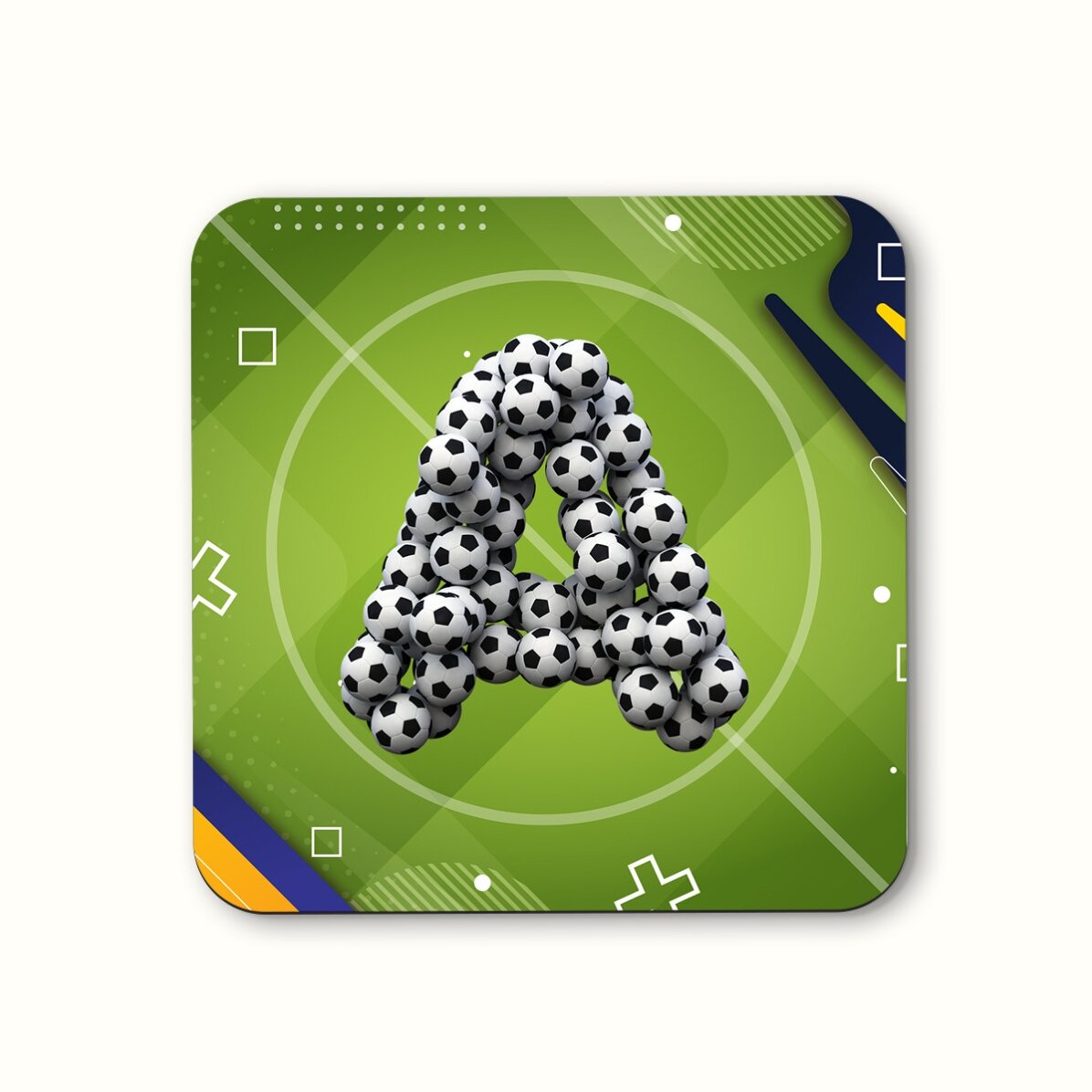 Personalizovaný držák na sklenici s iniciálou – Fotbal