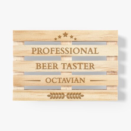 Pohárník ve tvaru palety s vlastním textem – Beer taster