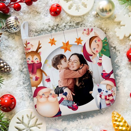 Personalizovaný podstavec pod horký hrnec s fotografií – vánoční motiv