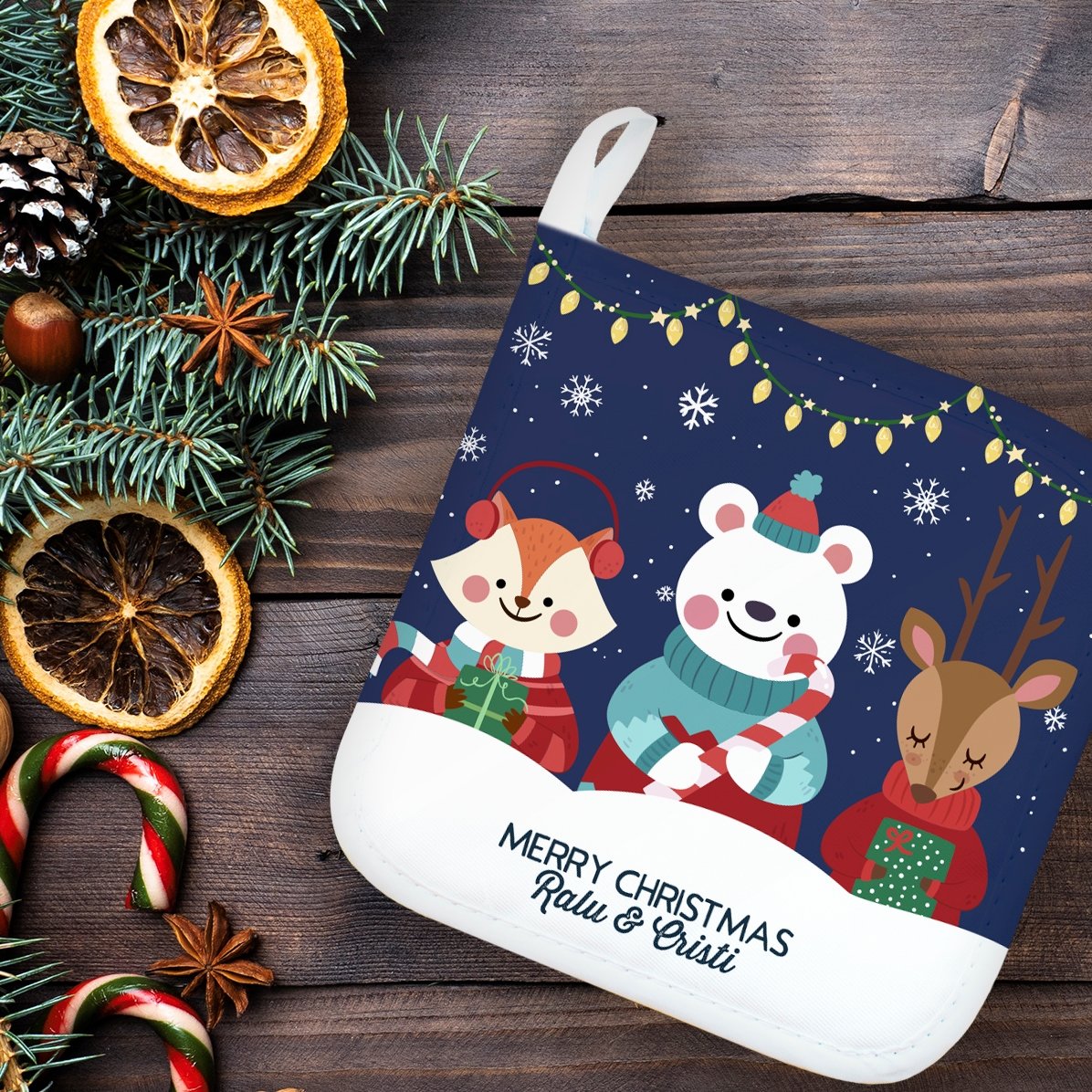 Personalizovaný podstavec pod horký hrnec s nápisem – Christmas Night