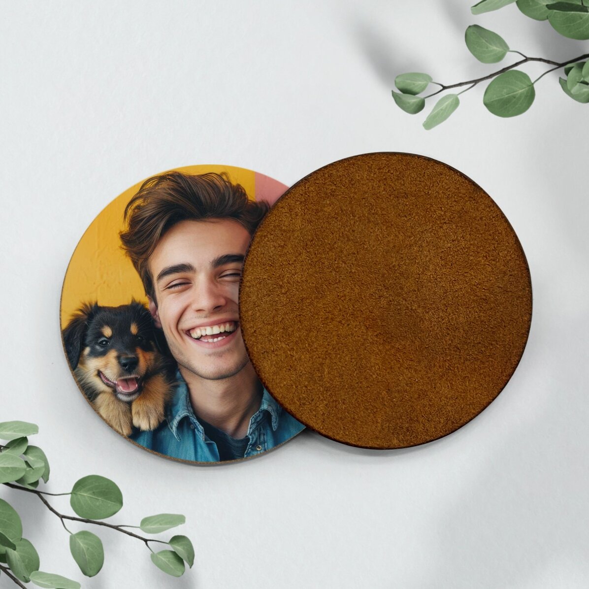 Barevný kožený podtácek s vlastní fotografií