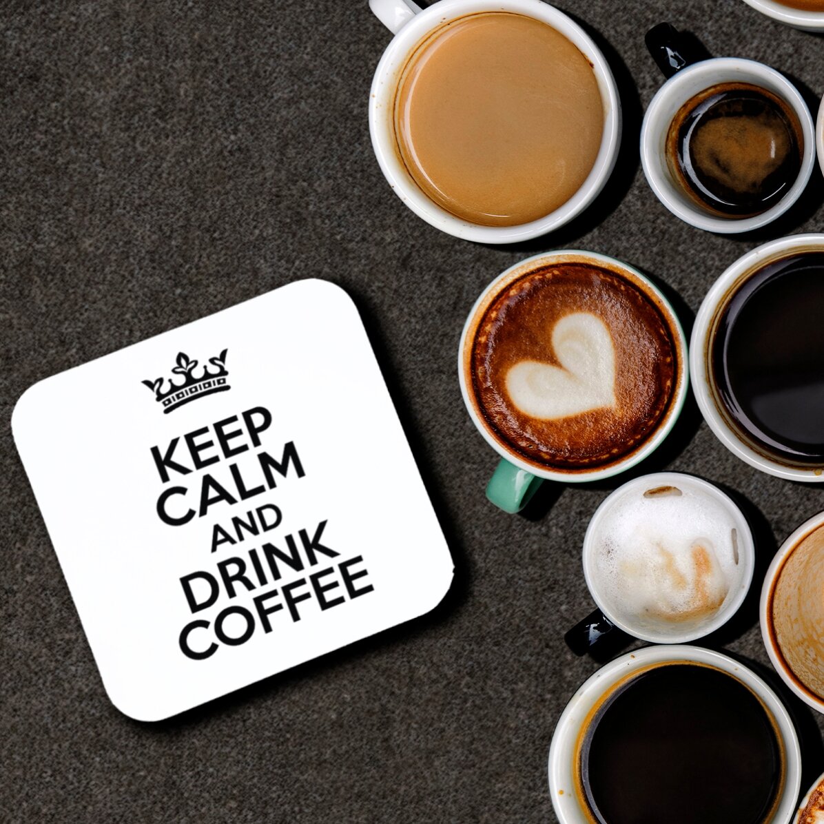 Personalizovaný podtácek s nápisem – Keep Calm White