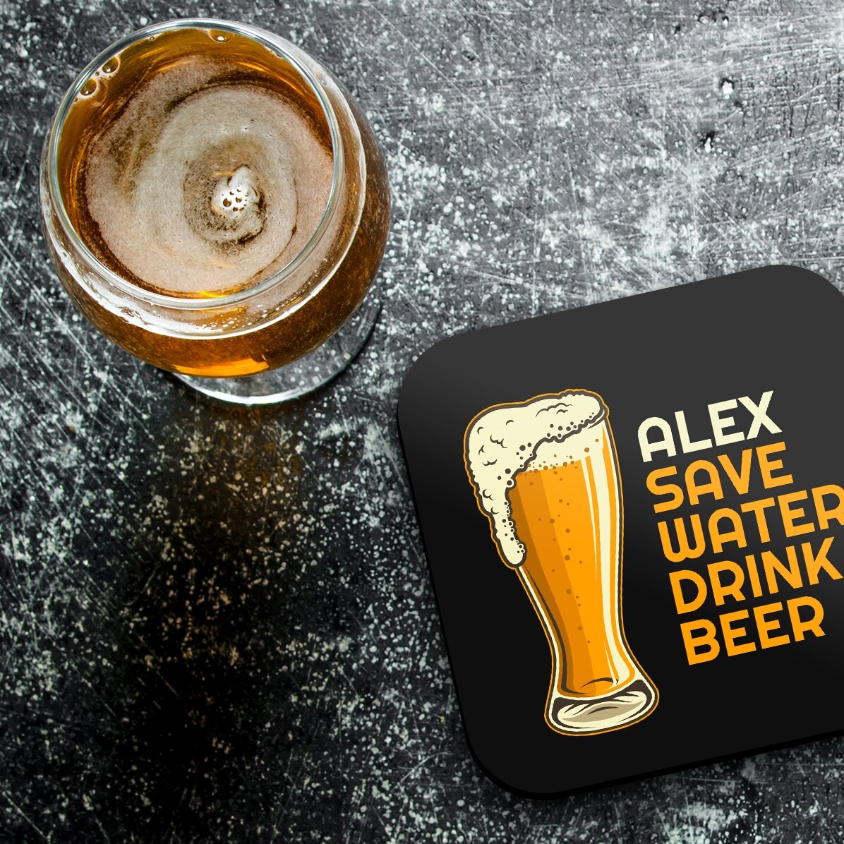 Personalizovaný podtácek s nápisem – Save water, drink beer