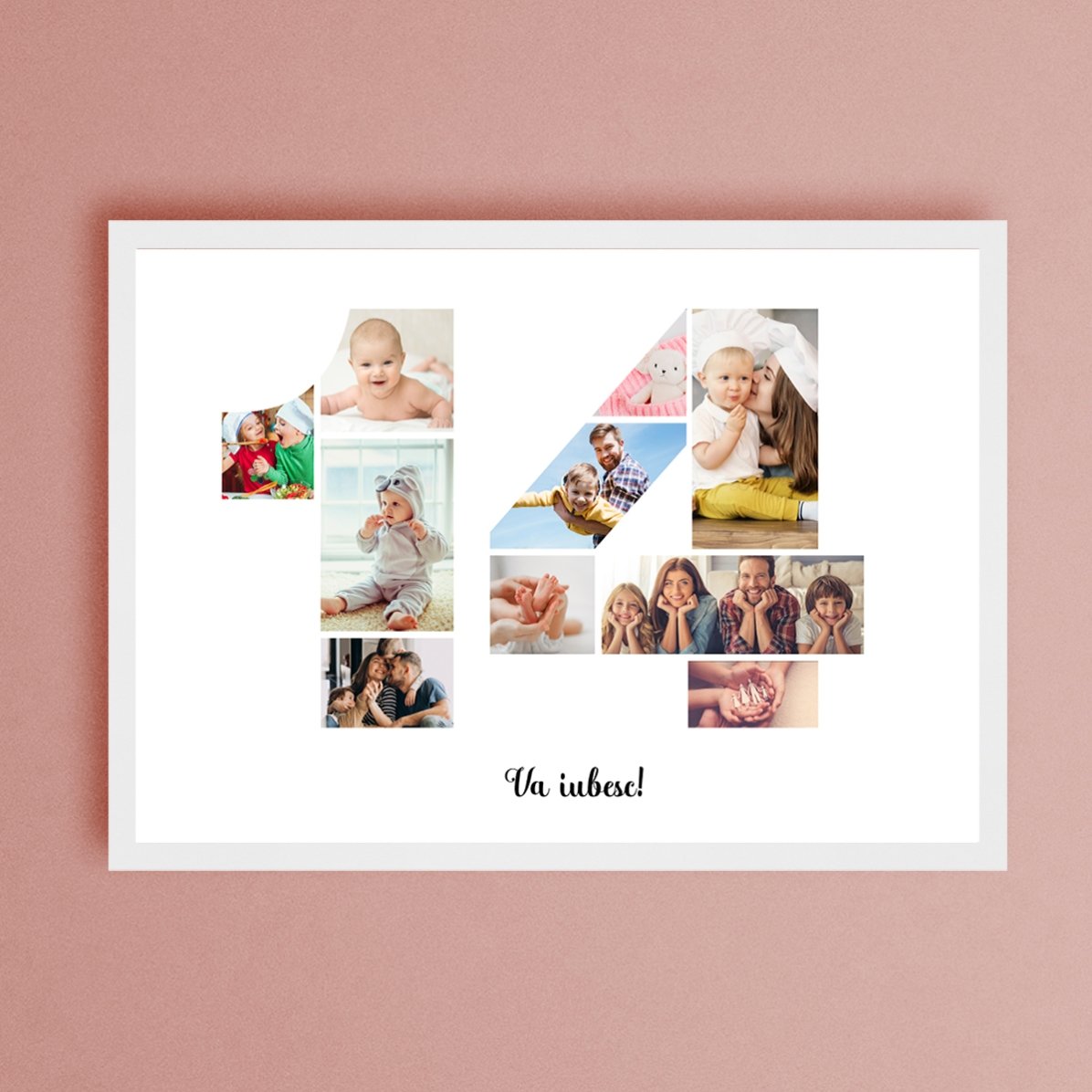 Personalizovaný obraz na šířku s 10 fotografiemi, model č. 14 a textovým vzkazem