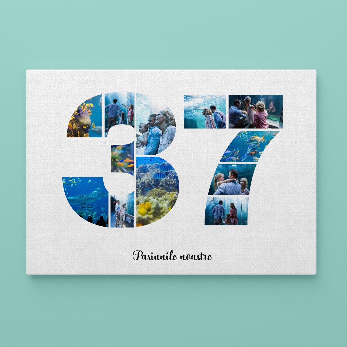 Personalizovaný obraz na šířku s 12 fotografiemi, model č. 37 a textovým vzkazem