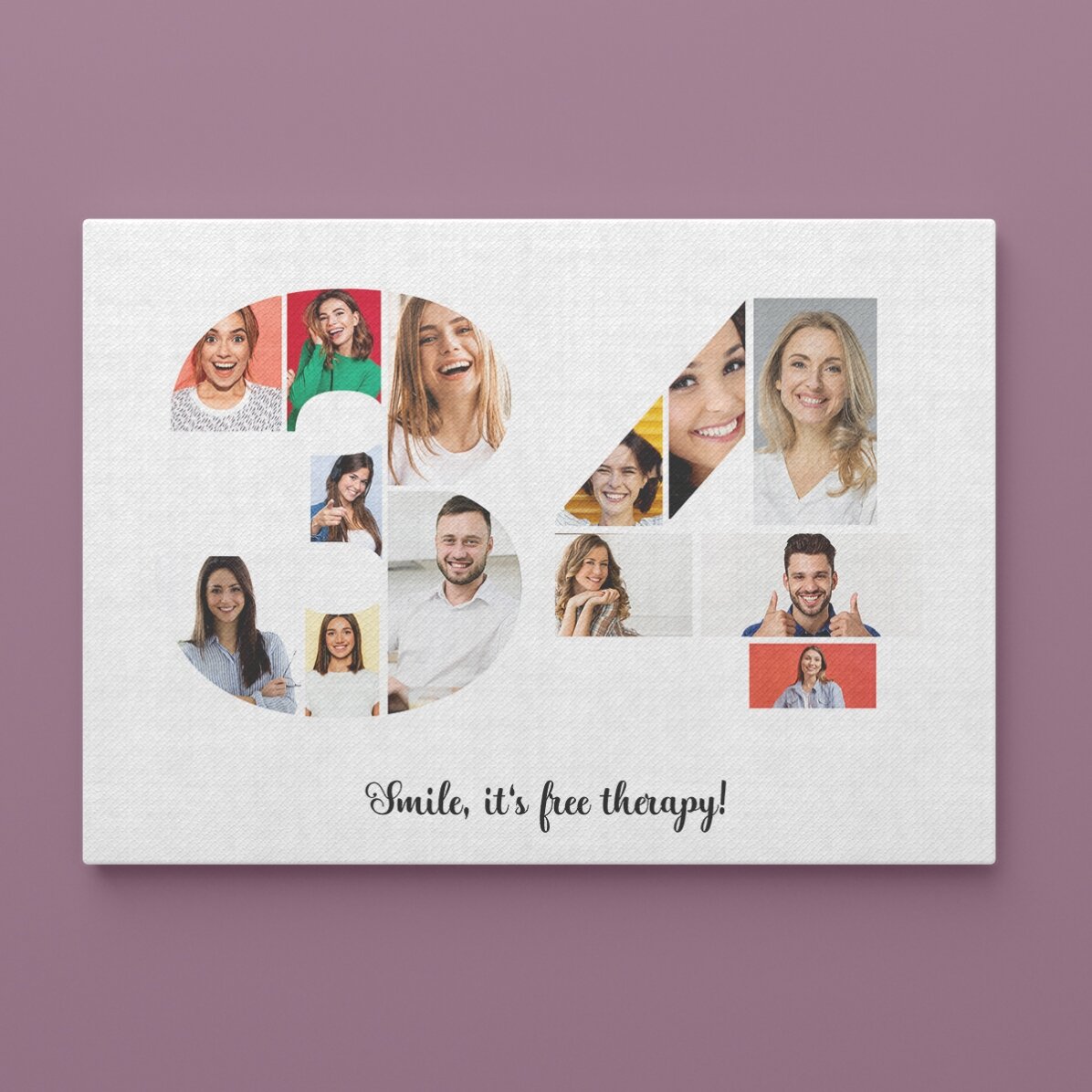Personalizovaný obraz na šířku s 13 fotografiemi, model č. 34 a textovým vzkazem