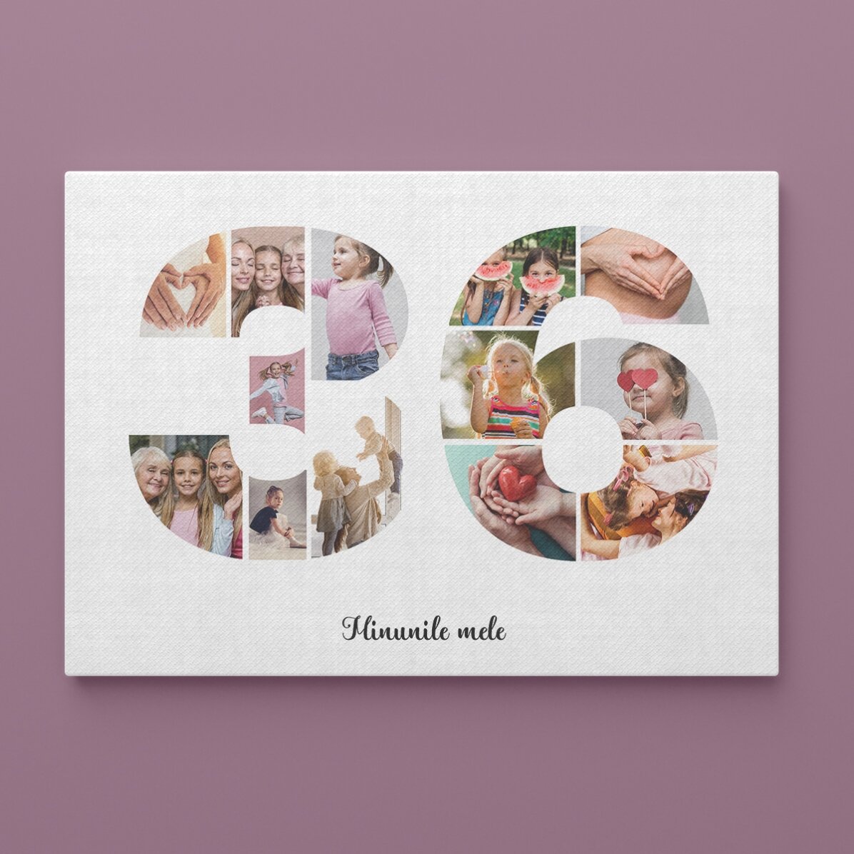 Personalizovaný obraz na šířku s 13 fotografiemi, model č. 36 a textovým vzkazem