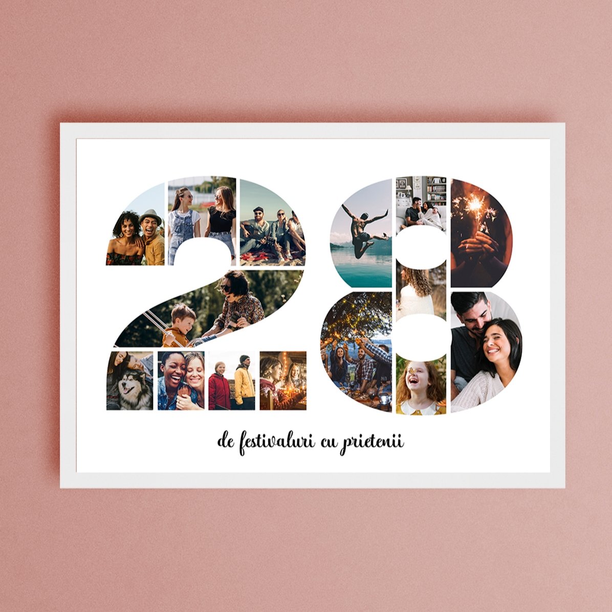 Personalizovaný obraz na šířku s 15 fotografiemi, model č. 28 a textovým vzkazem