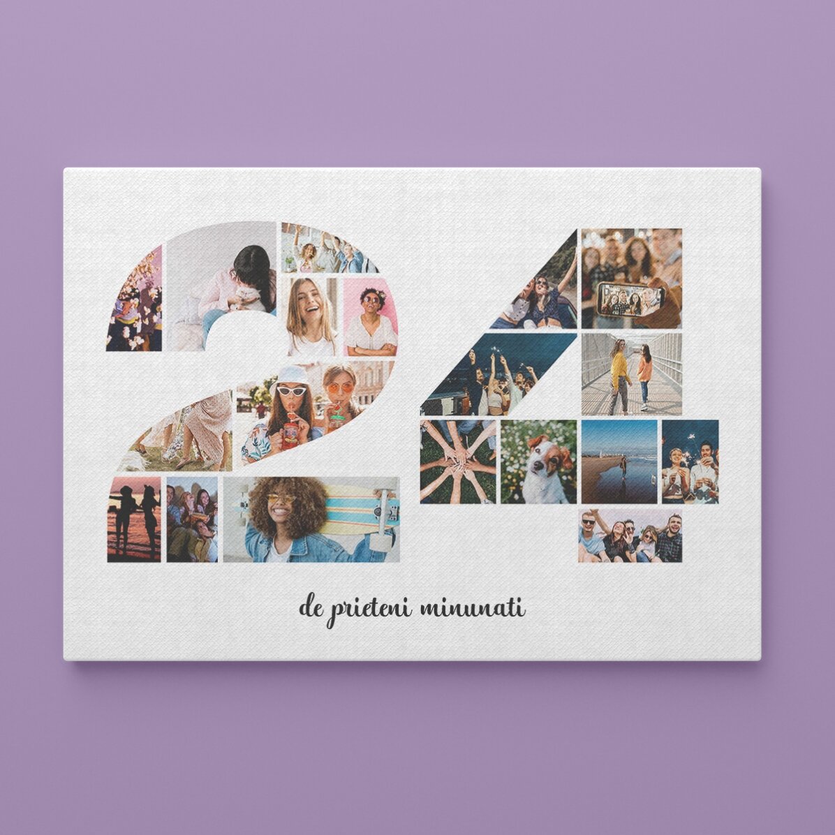 Personalizovaný obraz na šířku s 19 fotografiemi, model č. 24 a textovým vzkazem